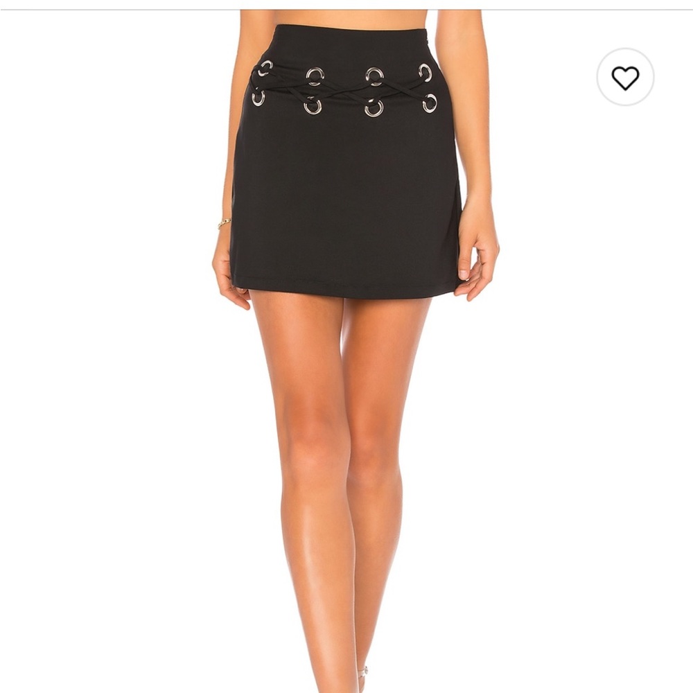 Black Grommet Mini Skirt